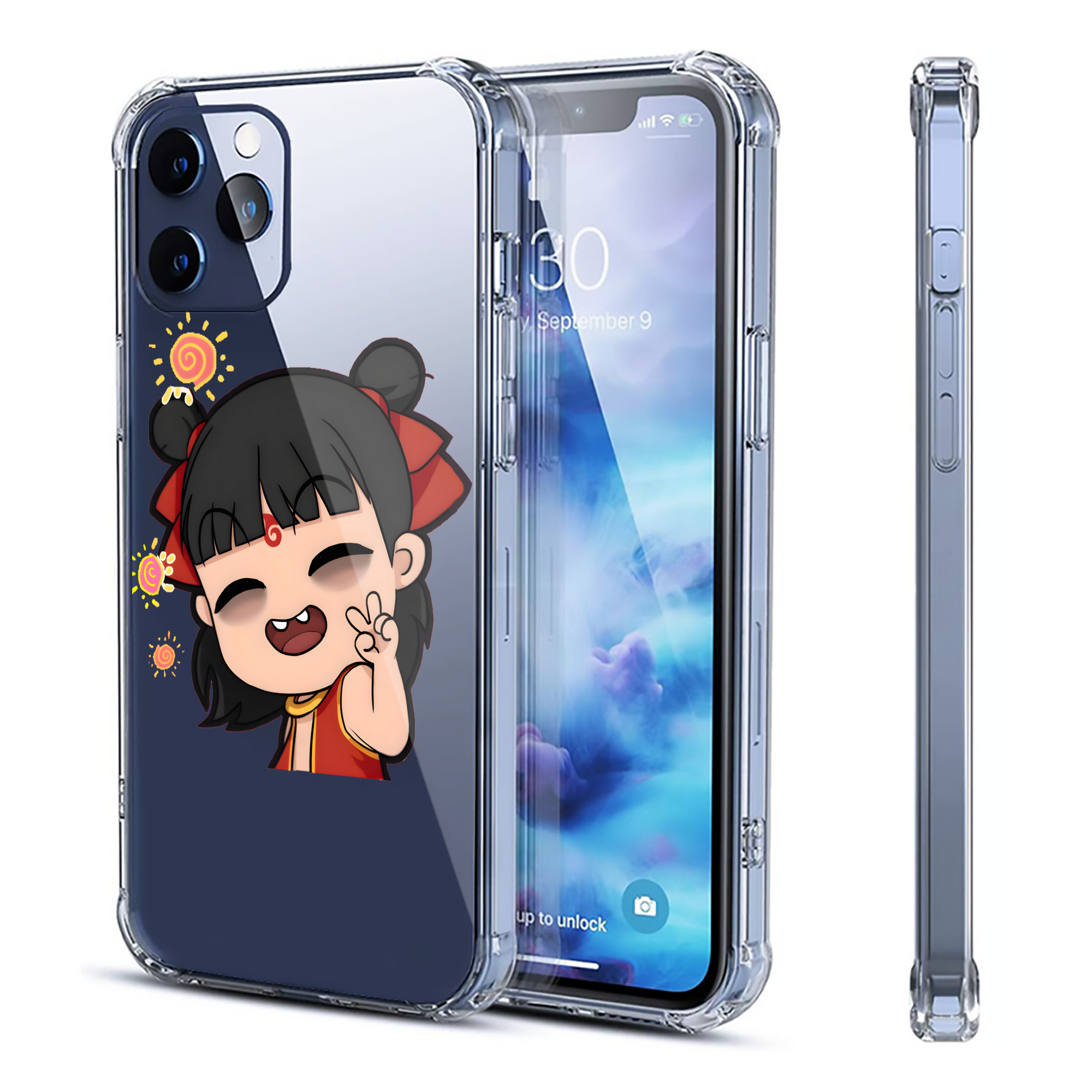 （画像用） Ne Zha 2 ナタ 魔童の大暴れ 【iPhone 12シリーズ対応】透明スマホケース（クリアソフトケース）